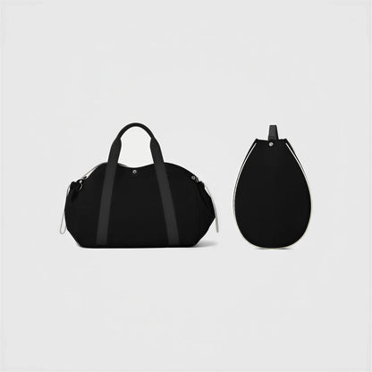 CourtDuet Bag in Court Black shown as two pieces with the racket sleeve detached