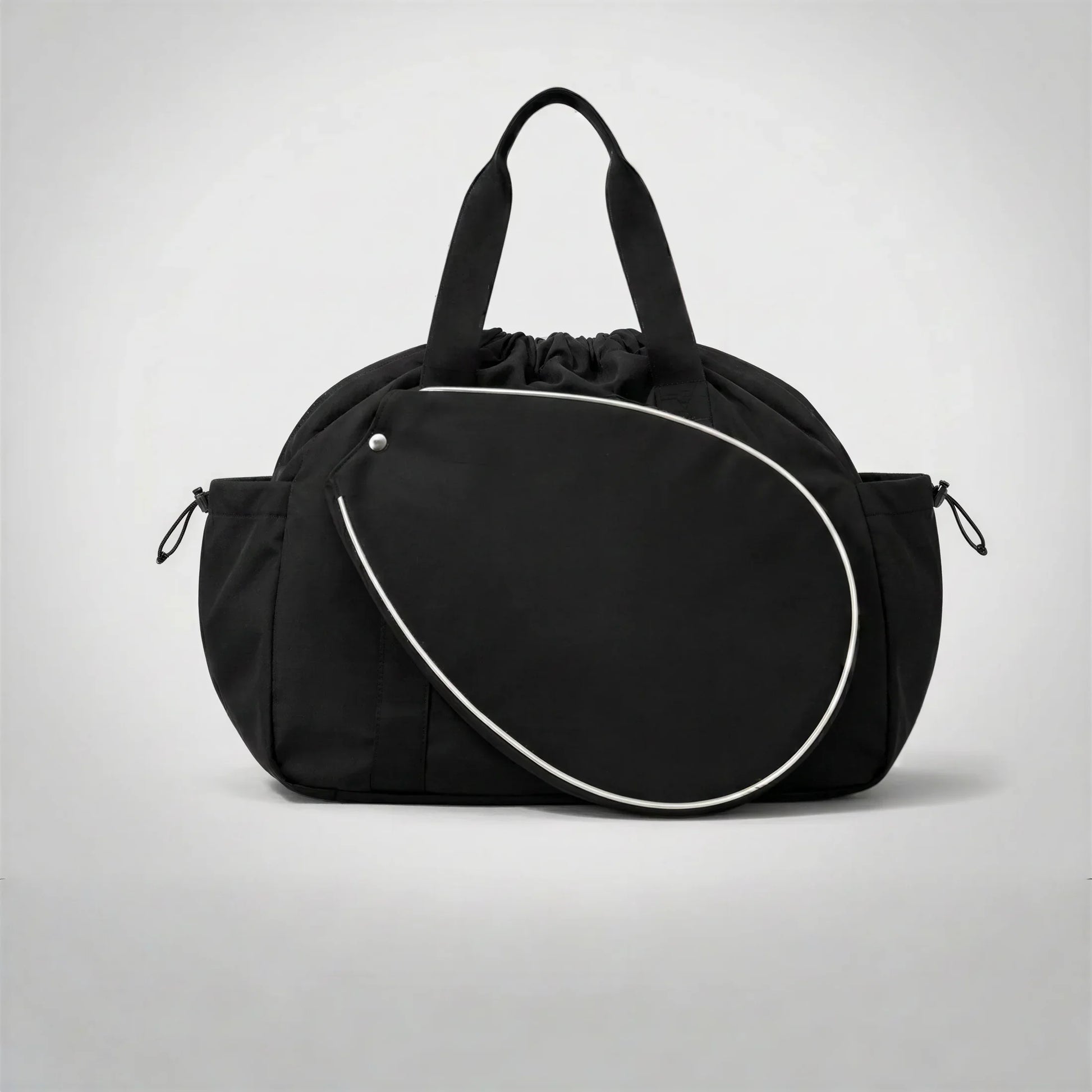 CourtDuet Bag in Court Black front view with detachable racket sleeve