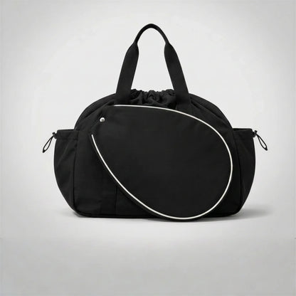 CourtDuet Bag in Court Black front view with detachable racket sleeve
